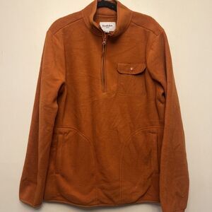 Goodfellow men's quarter‎ zip sweater, medium, orange NWT